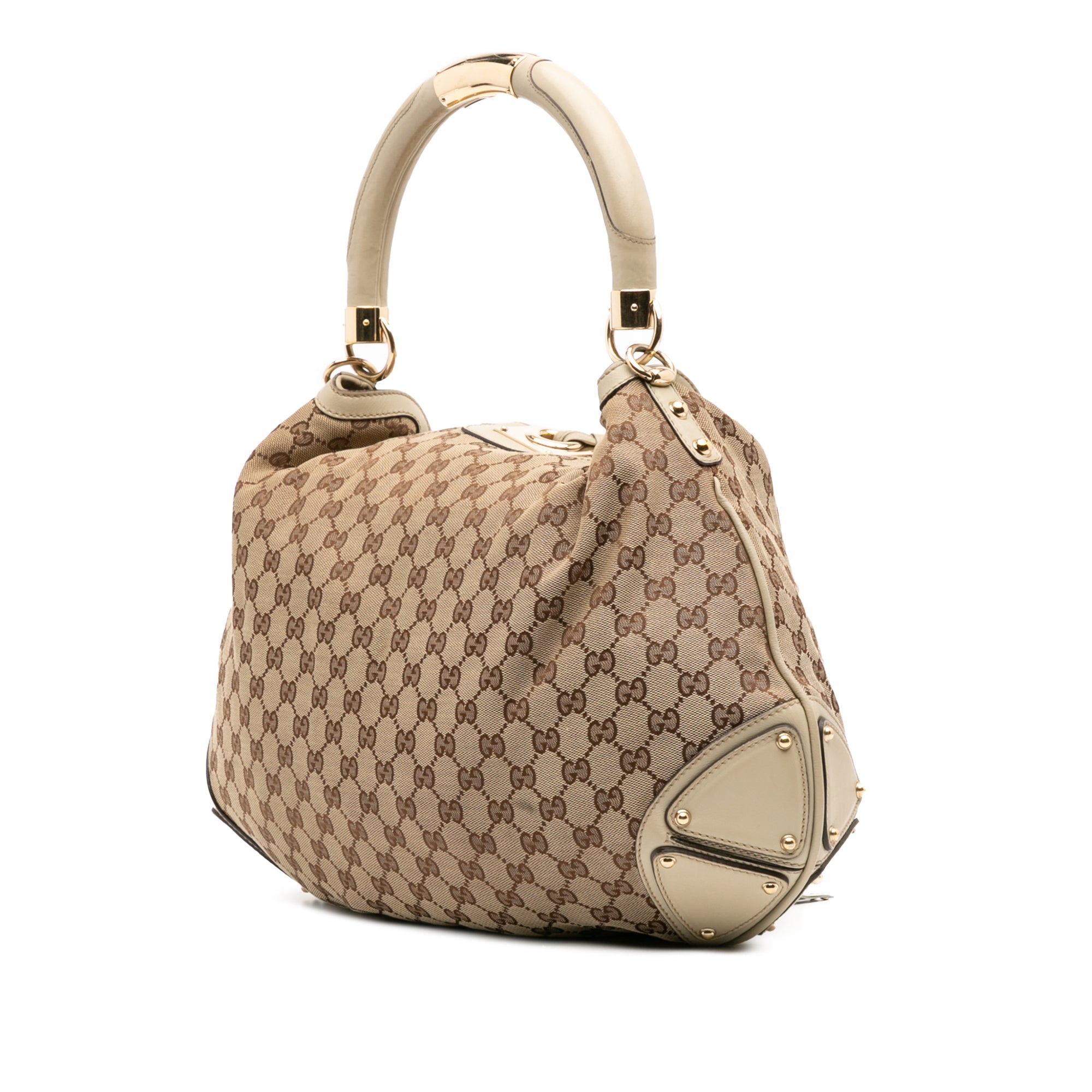 Large GG Canvas Bamboo Indy Hobo