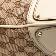 Large GG Canvas Bamboo Indy Hobo