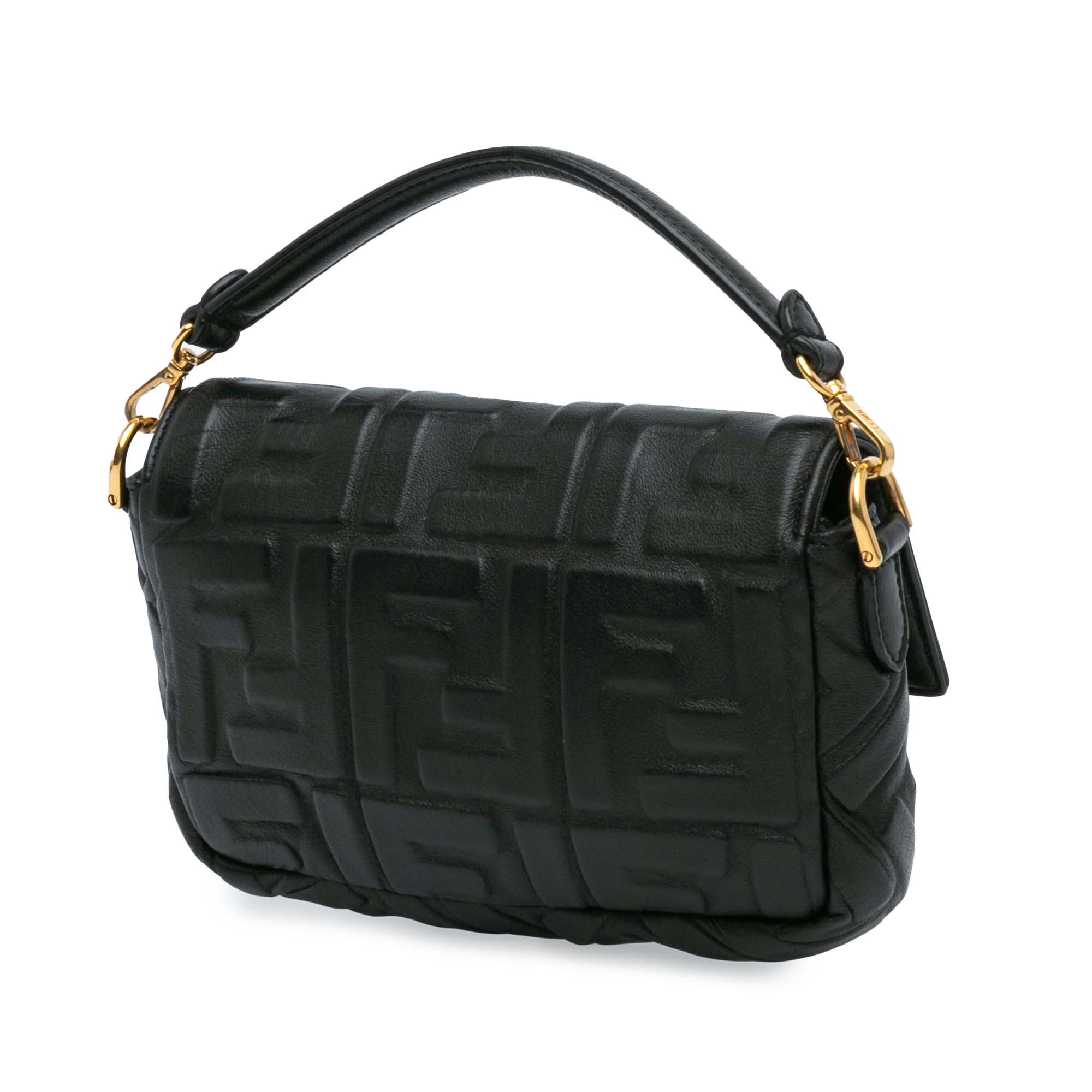 Mini Zucca Embossed Leather Baguette Satchel