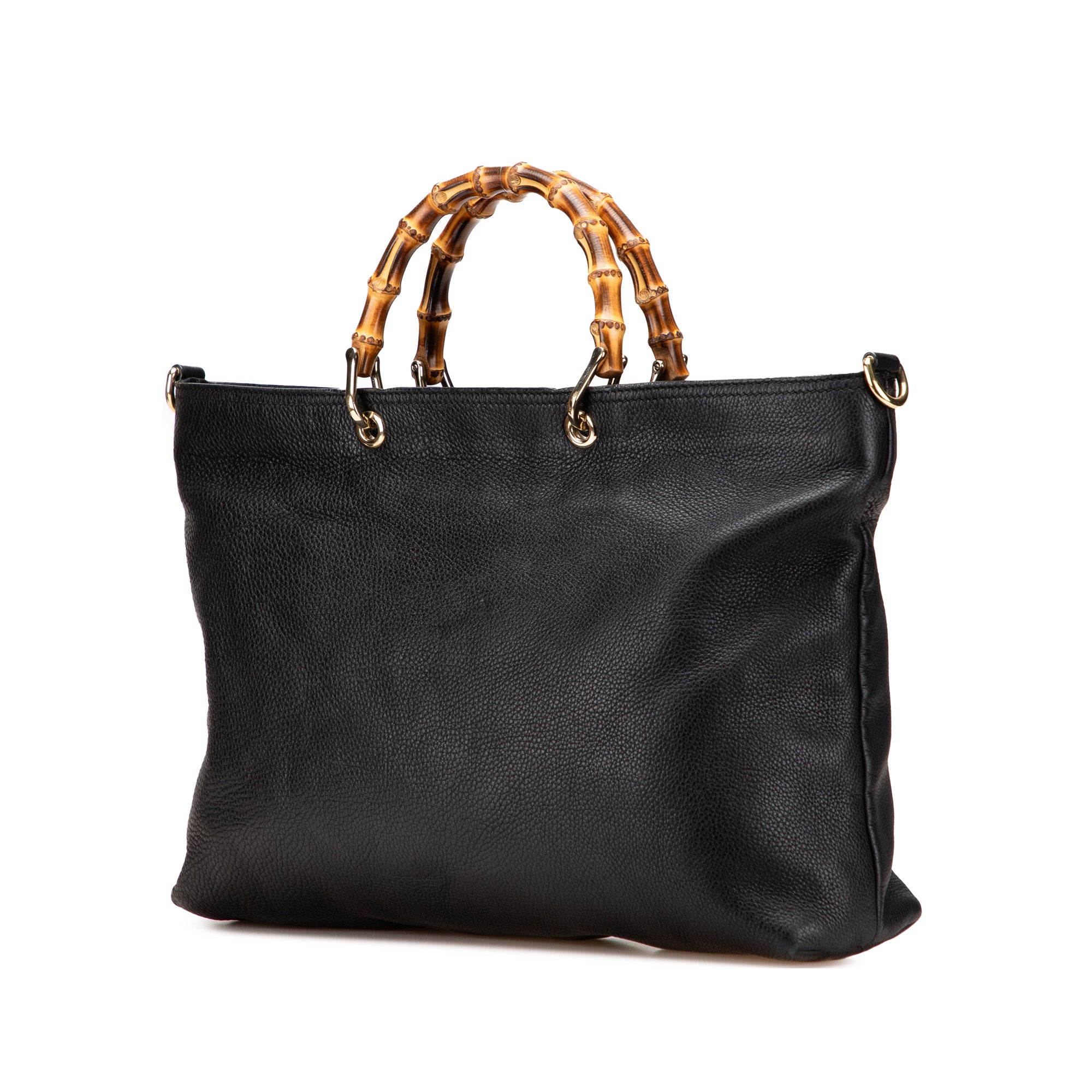 Large Calfskin Bamboo Shopper Satchel