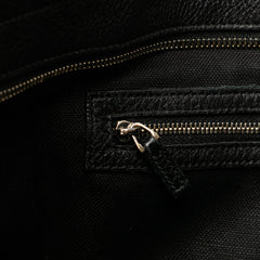 Large Calfskin Bamboo Shopper Satchel