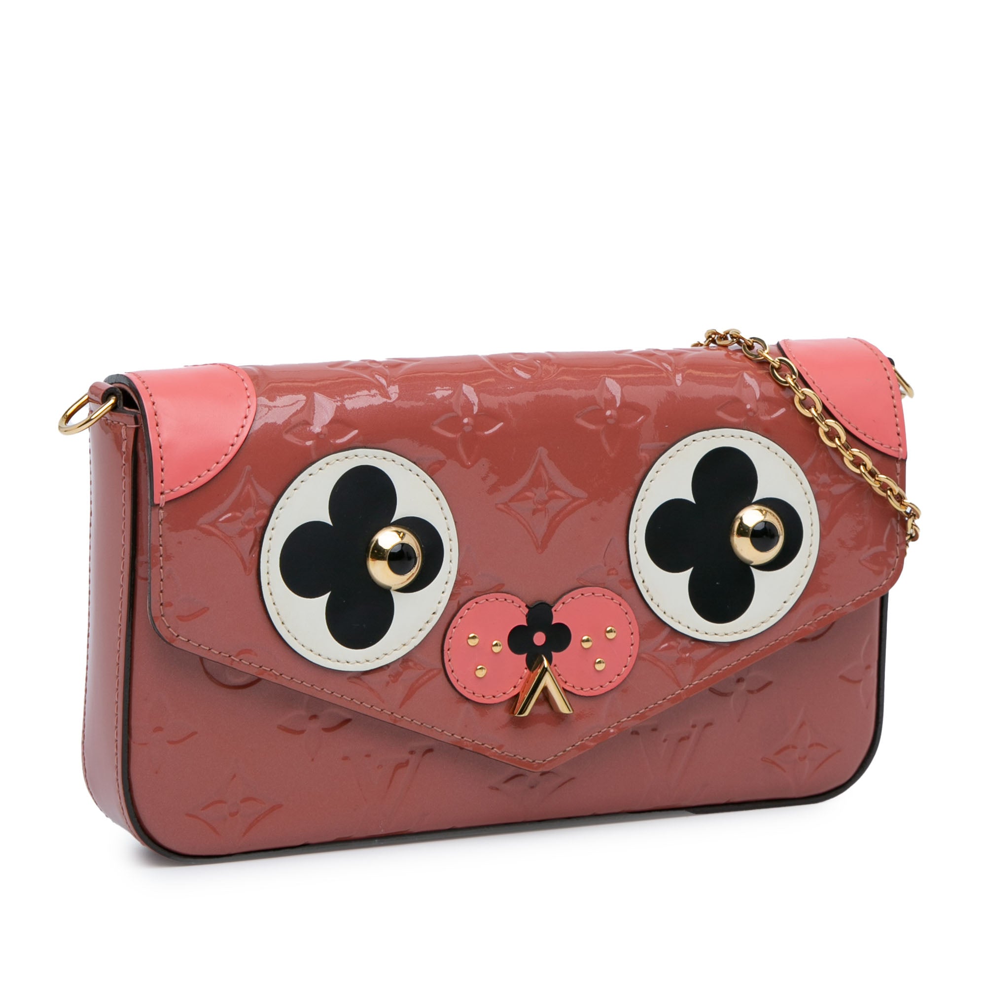 Monogram Vernis Pochette Felicie Valentine Dog