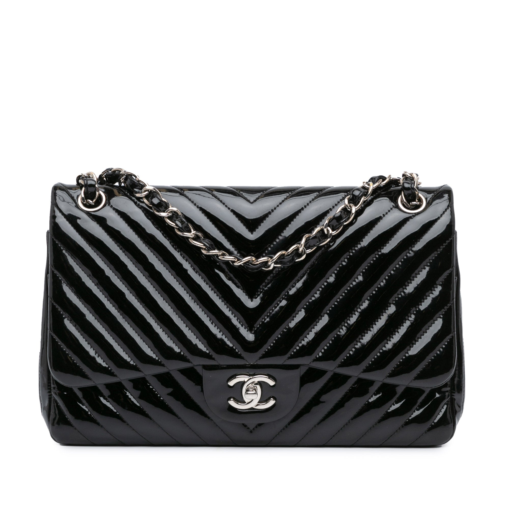 Jumbo Classic Chevron Patent Double Flap