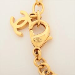 Chanel CC Flower Pendant Necklace Metal with Faux Pearls and Enamel