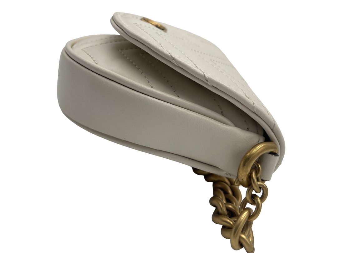 Gucci GG Marmont Half Moon Flap Crossbody Bag Matelasse Leather