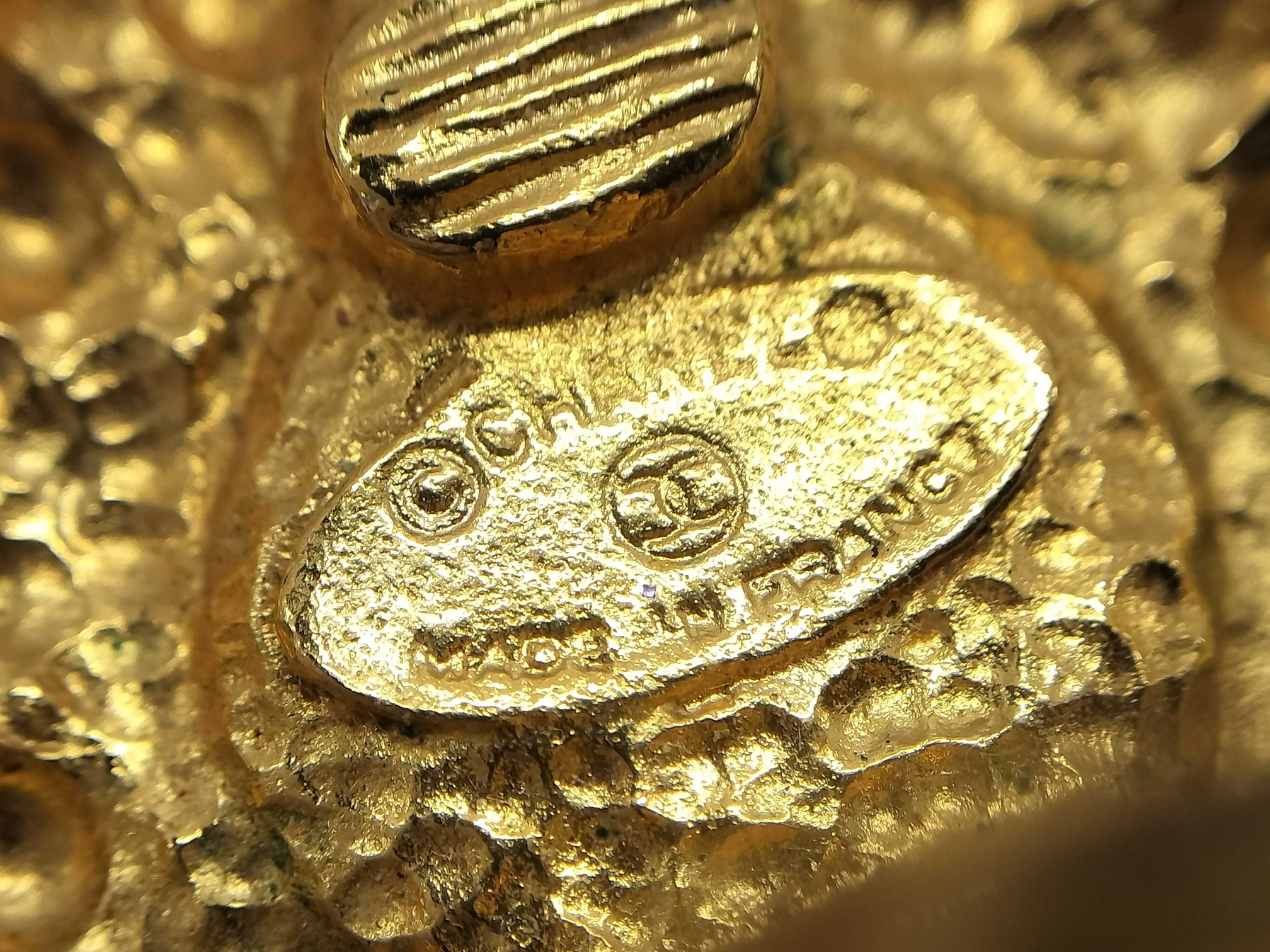 Chanel Vintage CC Round Button Clip-On Earrings Metal