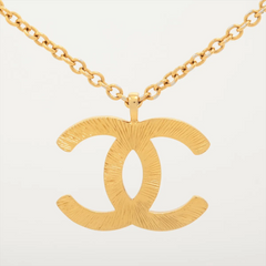 Chanel CC Flower Pendant Necklace Metal with Faux Pearls and Enamel