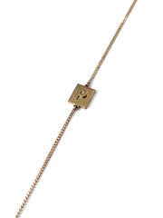 Celine Vintage Triomphe Logo Charms Bracelet Metal with Resin and Crystals