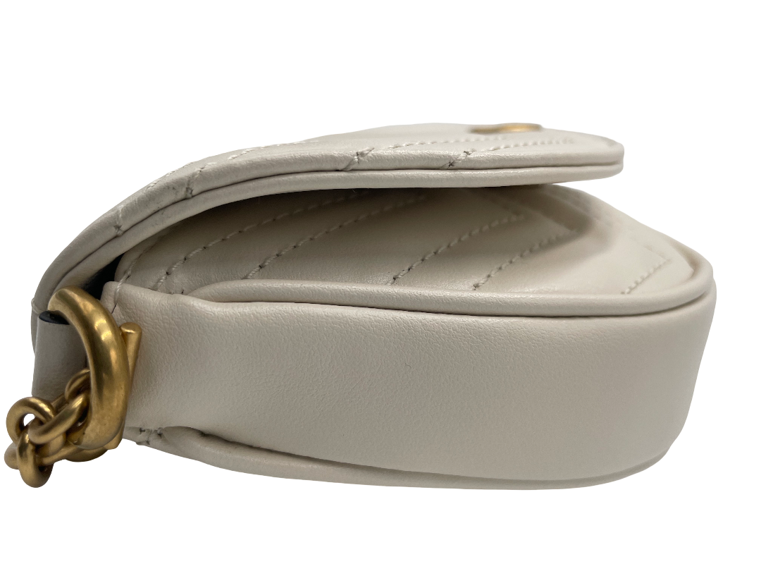 Gucci GG Marmont Half Moon Flap Crossbody Bag Matelasse Leather