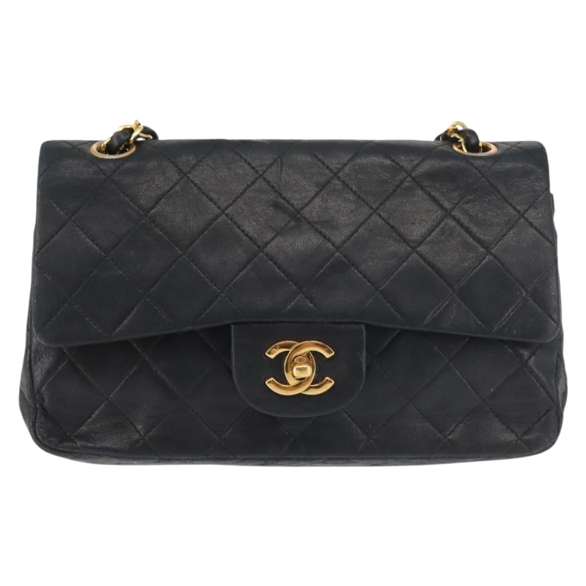 Chanel Vintage Square Classic Double Flap Bag Quilted Leather