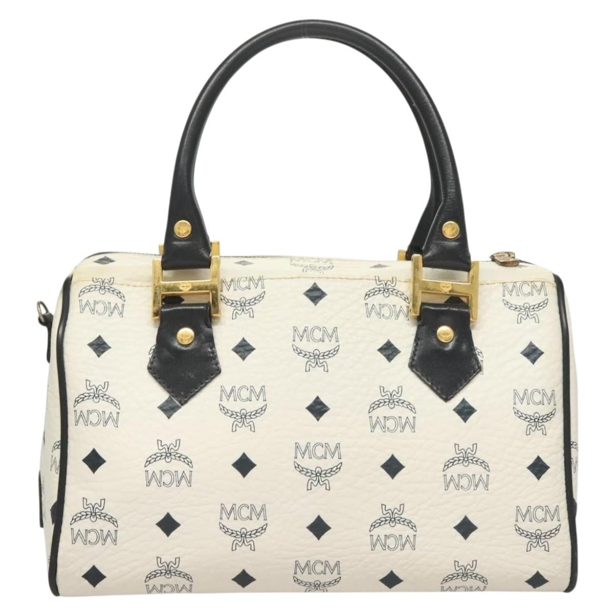 MCM Visetos Handbag Canvas and Leather