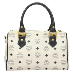 MCM Visetos Handbag Canvas and Leather