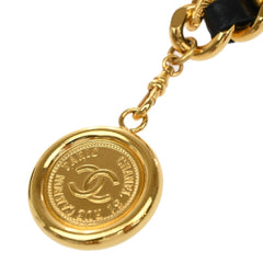 Chanel Vintage Medallion Chain Belt Metal and Leather