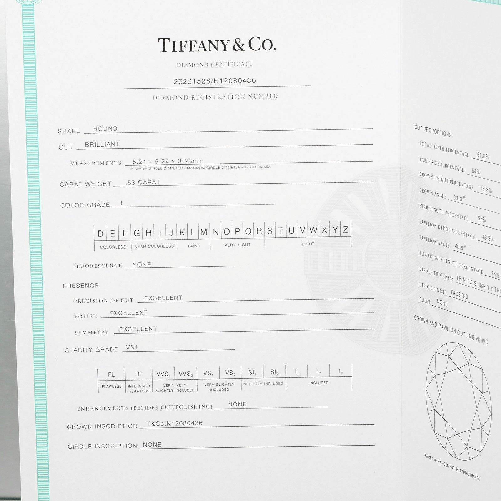 Tiffany & Co. Tiffany Setting Solitaire Ring Platinum with RBC Diamond I/VS1