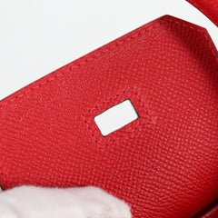 Hermes Birkin Handbag Red Epsom with Palladium Hardware