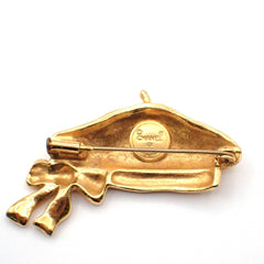 Chanel Beret Hat Brooch Gold Plated