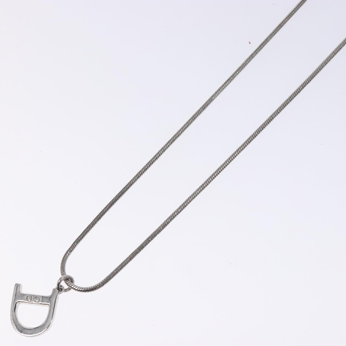 Christian Dior D logo Pendant Necklace Metal