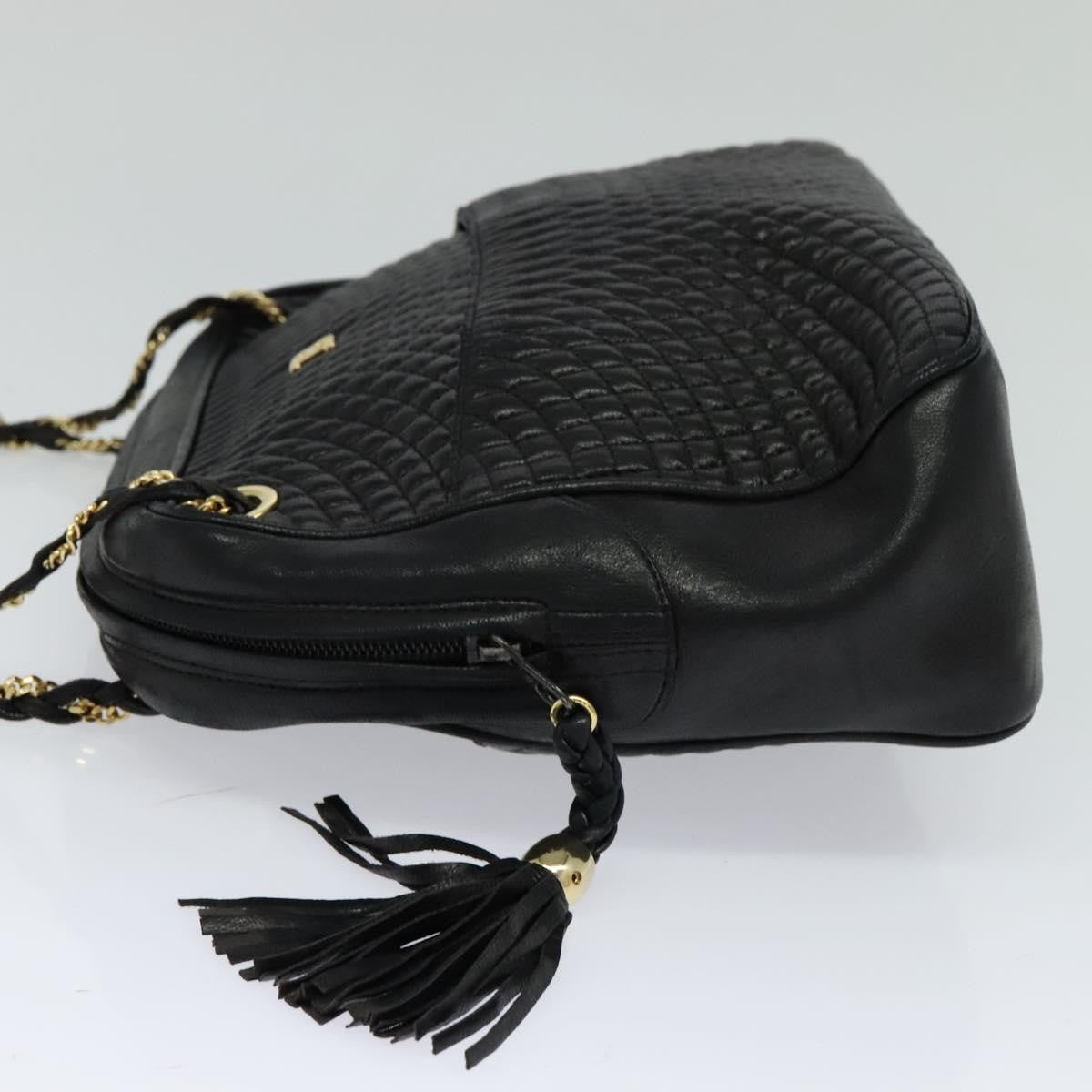 Bally Vintage Chain Shoulder Bag Quilted Leather