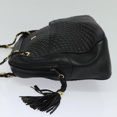 Bally Vintage Chain Shoulder Bag Quilted Leather