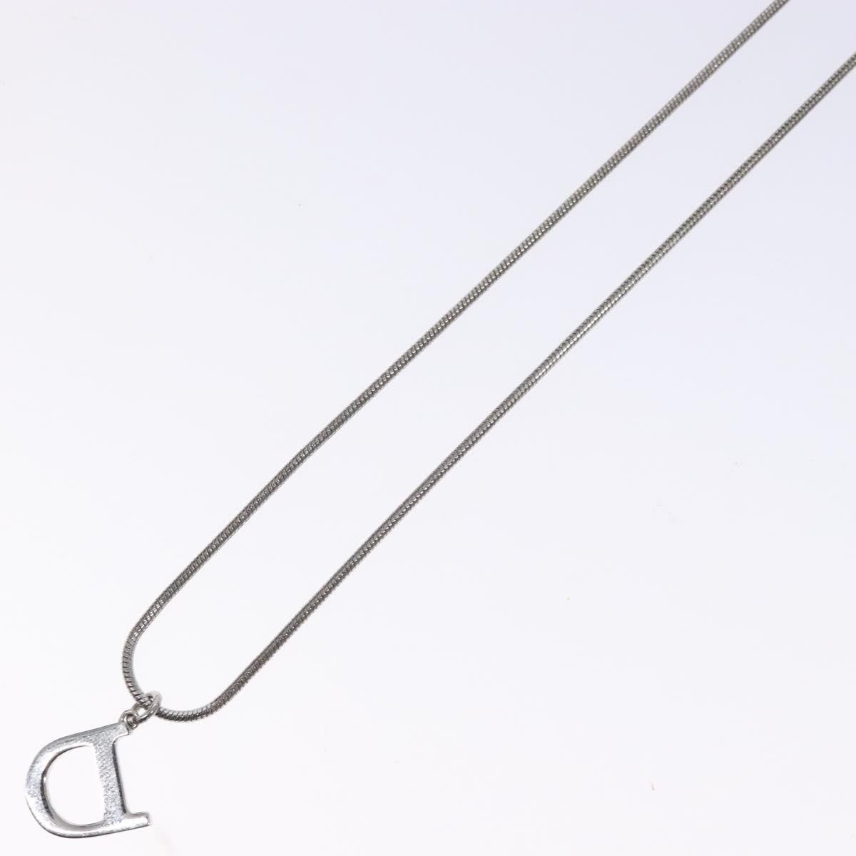 Christian Dior D logo Pendant Necklace Metal