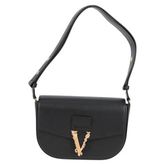 Versace Virtus Flap Messenger Bag Leather