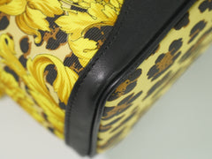 Versace Vanity Hand Bag Canvas and Leather