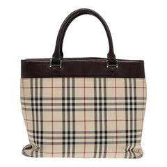 Burberry Nova Check Tote Canvas and Leather