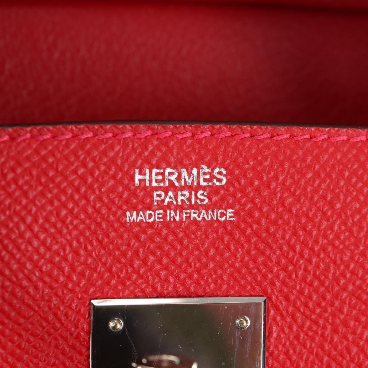 Hermes Birkin Handbag Red Epsom with Palladium Hardware