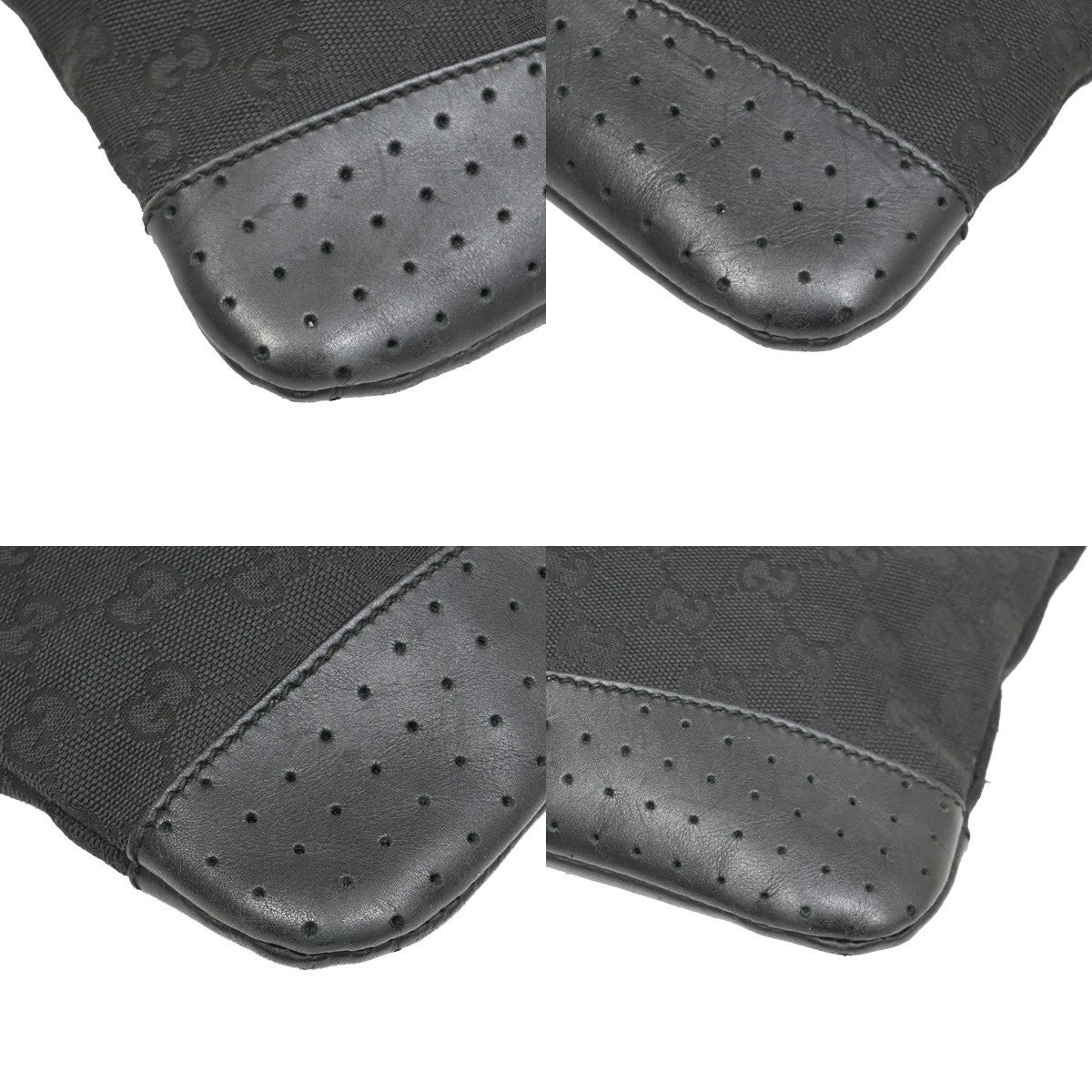 Gucci Zip Messenger Bag GG Canvas with Perforated Leather