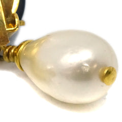 Chanel CC Dangle Earrings Metal with Faux Pearl