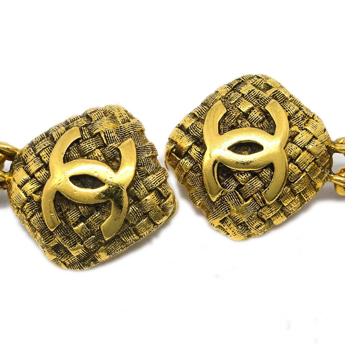 Chanel CC Dangle Earrings Metal