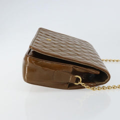 Bally Vintage Chain Shoulder Bag Quilted Patent leather