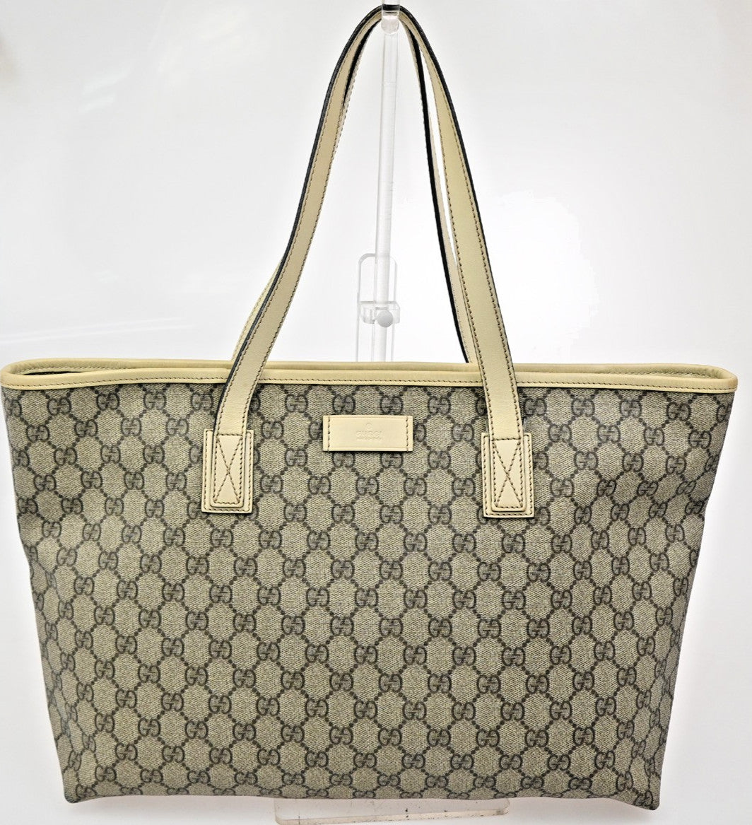 Gucci Plus Tote GG Coated Canvas with Leather