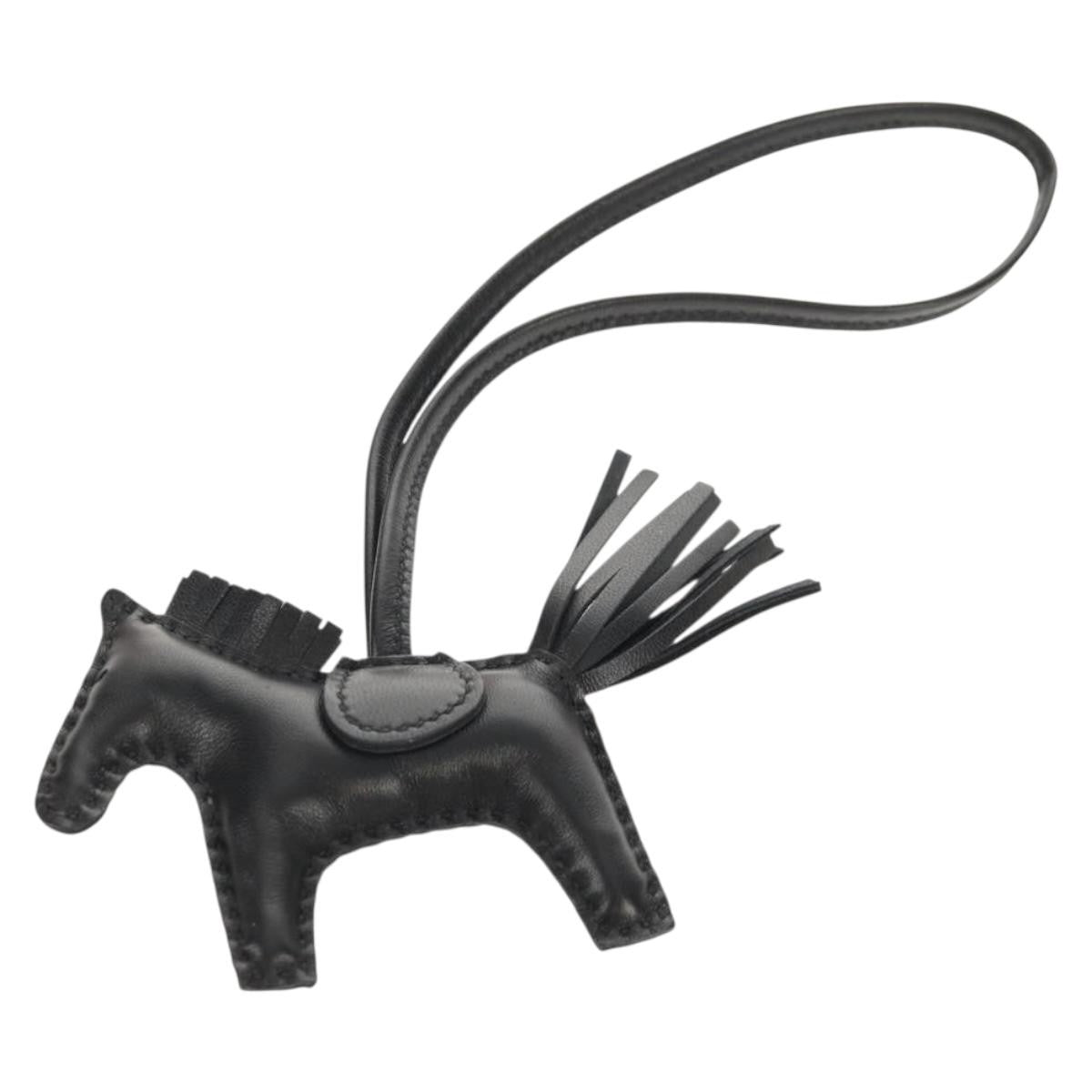 Hermes So Black GriGri Rodeo Bag Charm Leather