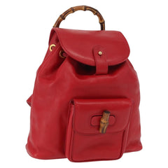 Gucci Vintage Bamboo Backpack Leather