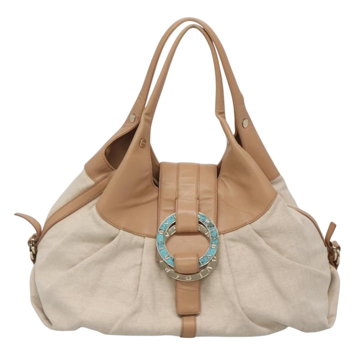 Bvlgari Chandra Hobo Canvas and Leather