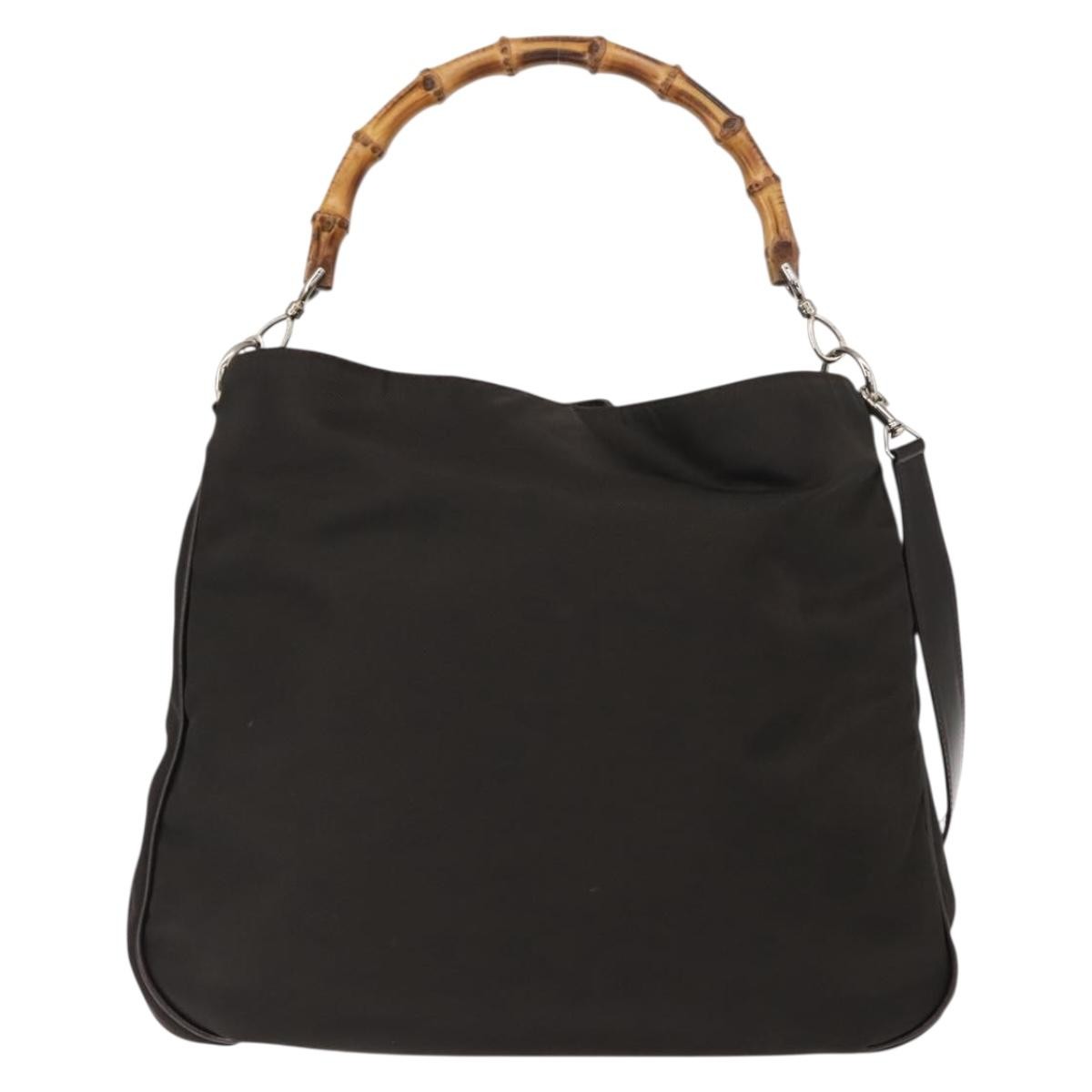 Gucci Vintage Bamboo Shoulder Bag Nylon