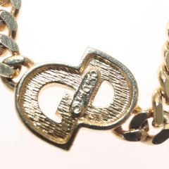 Christian Dior CD Pendant Necklace Metal and Crystals