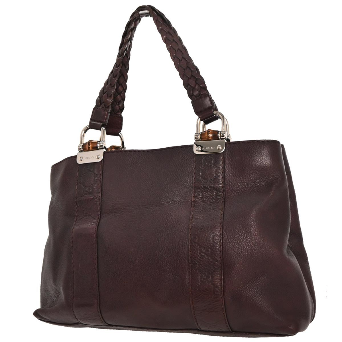 Gucci Vintage Bamboo Handle Bag Leather
