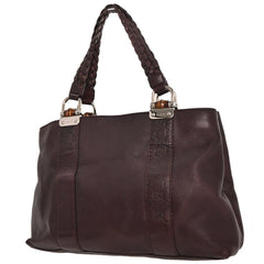 Gucci Vintage Bamboo Handle Bag Leather