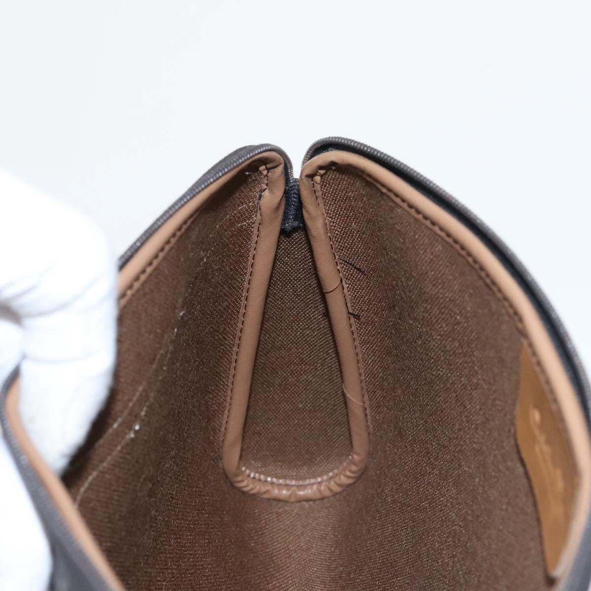 Christian Dior Vintage Honeycomb Zip Pouch Coated Canvas