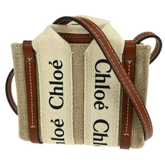 Chloe Woody Convertible Tote Canvas with Leather