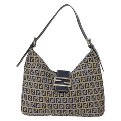 Fendi Belted Flap Shoulder Bag Zucchino Coated Canvas