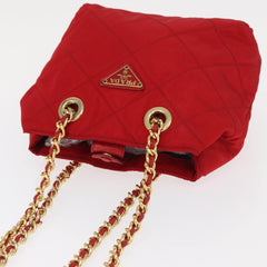Prada Chain Shoulder Bag Quilted Tessuto