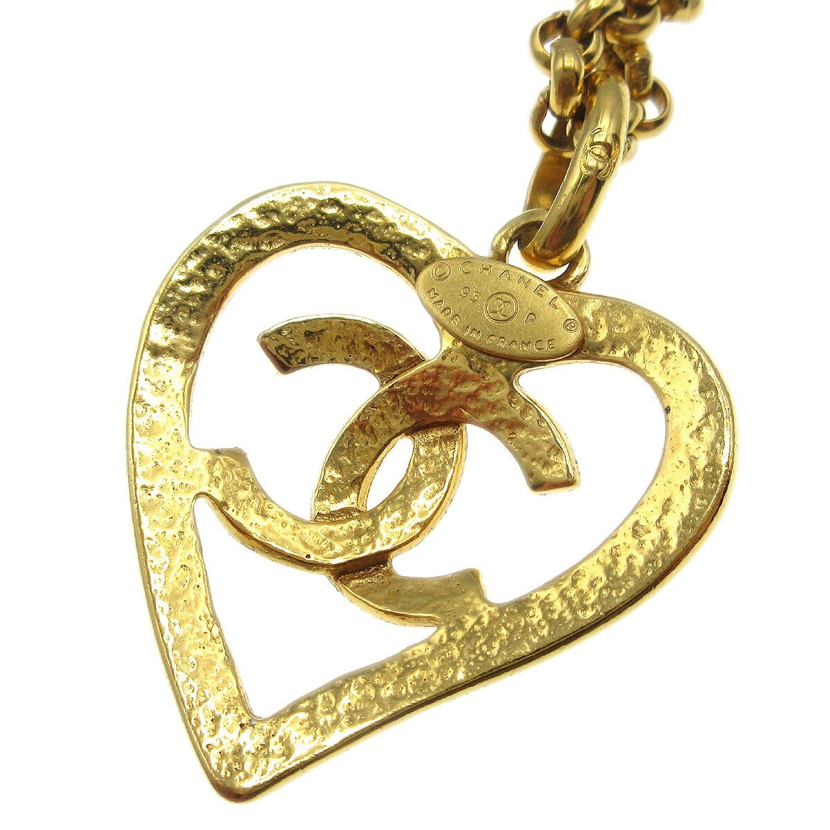 Chanel CC Heart Pendant Metal