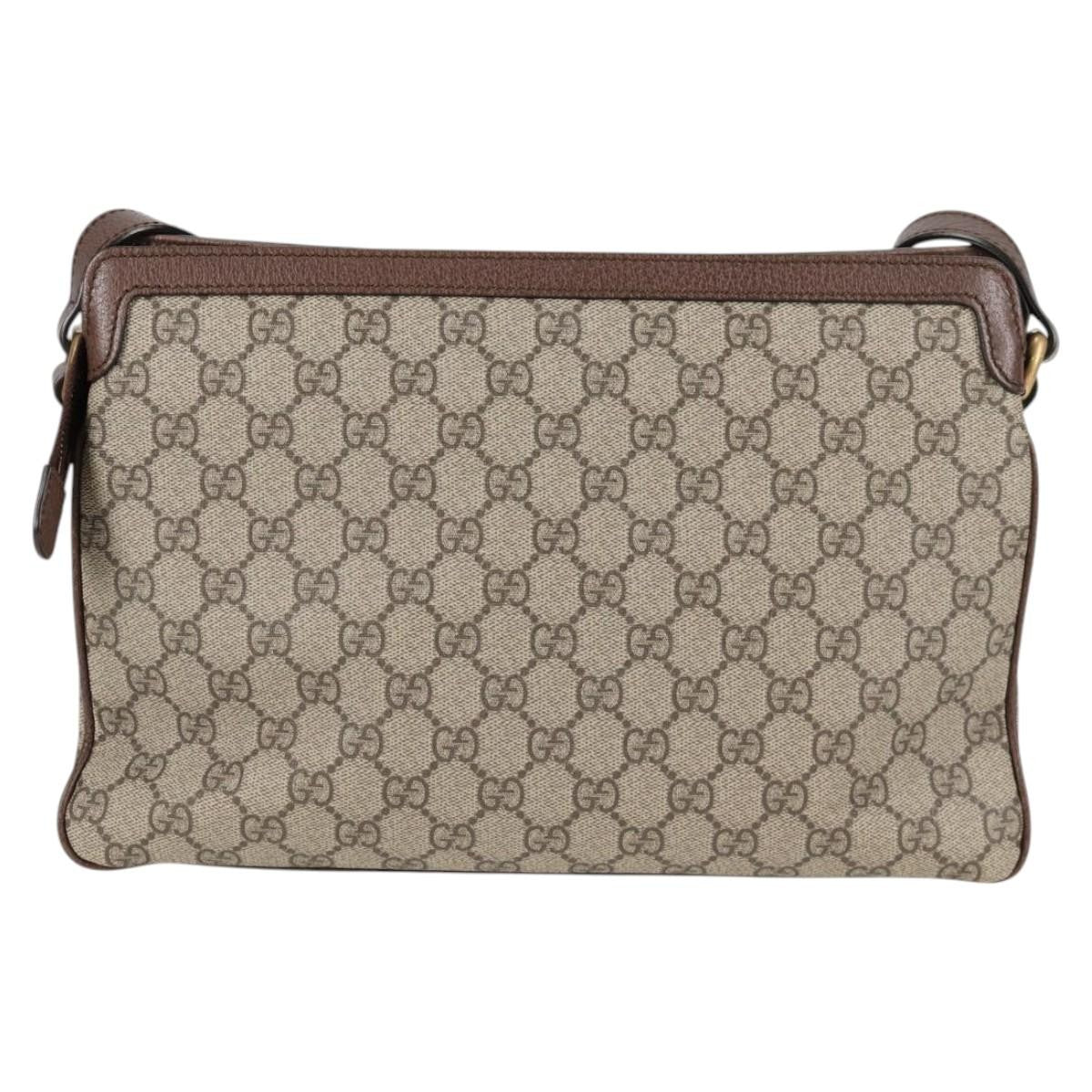 Gucci Ophidia Zip Shoulder Bag GG Coated Canvas