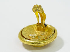 Chanel Vintage Round CC Clip-On Earrings Metal