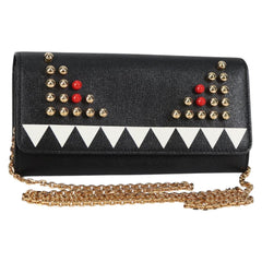 Fendi Monster Wallet on Chain Studded Leather