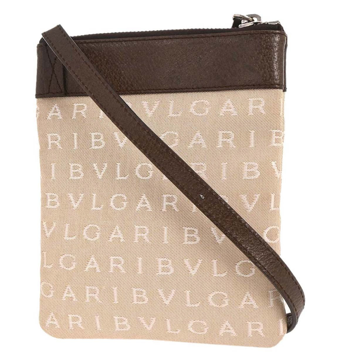 Bvlgari Logomania Shoulder Bag Canvas with Leather