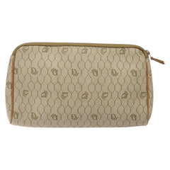 Christian Dior Vintage Honeycomb Zip Pouch Coated Canvas